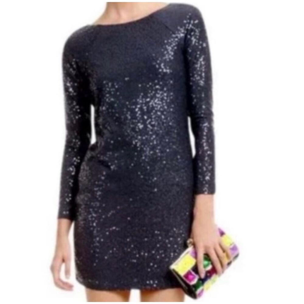 Tibi Zeppelin Sequin High Neck Open Back Long Sle… - image 1
